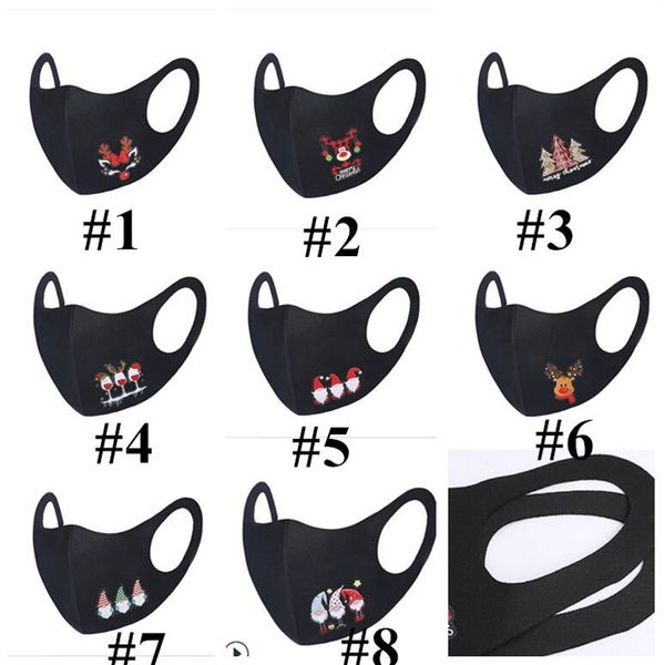 

christmas face mask unisex black one piece маска многоразовый моющийся xmas tree санта клаус elk снеговик печати cartoon mouth обложка e9230, Blue
