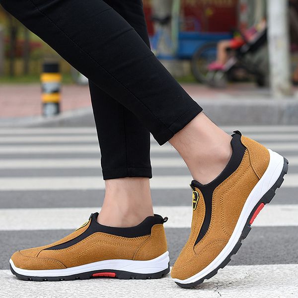

39-44 winter shoes men slip on cotton lining men boots brown black fashion 2020 winter boots