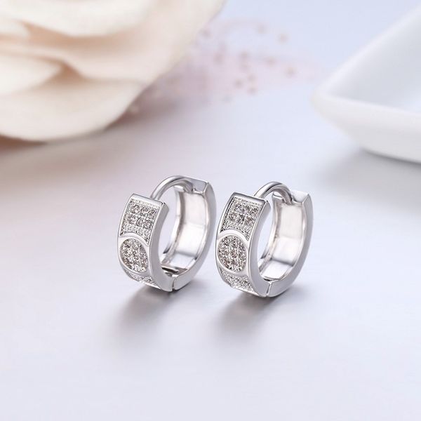 

four line cz small circles loop huggie hoops earrings for women child girls kids brass gold color jewelry oorbellen aretes aros, Golden
