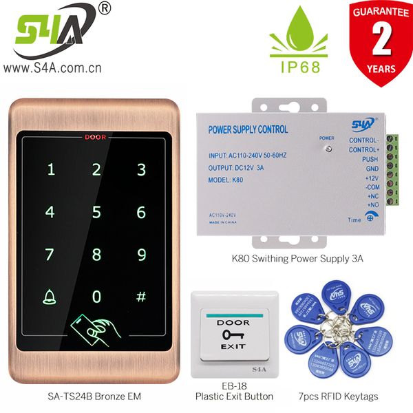 

fingerprint access control s4a waterproof rfid metal keypad door system kit