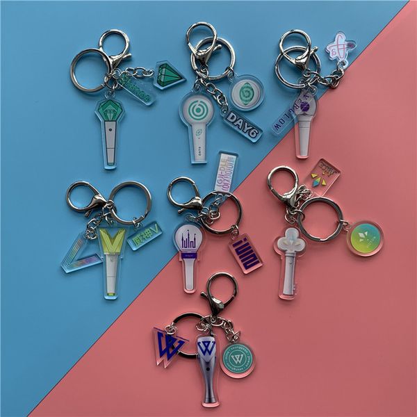 

kpop acrylic key chain key ring shinee day6 victon pendant bag accessories fans collection 5*8cm wj400, Silver