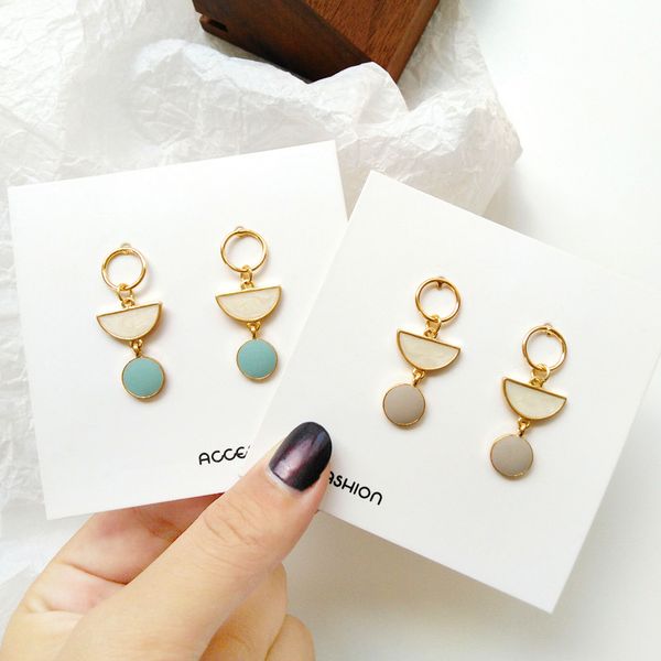 

women earrings geometric circular metal earrings with gold fashion earring long ring modern decoration wholesale, Silver