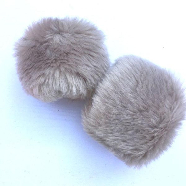 

women wristband cuff winter warm fabala cute wrist gloves faux fur, Blue;gray
