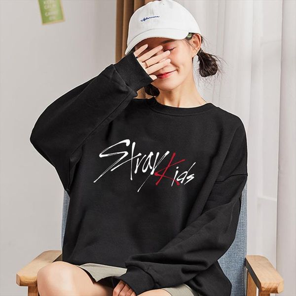 

зимние пуловеры кофта для женщин бродячих детей kpop hoodie miroh толстовки толстовка hip hop streetwear одежды bluza damska, Black