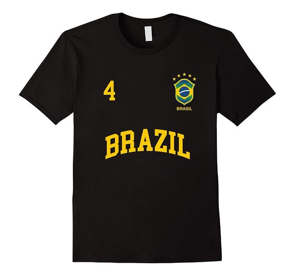 

fashion new design cotton male tee shirt designing brazil t-shirt number 4 brazilian soccers team sporter shirt tee