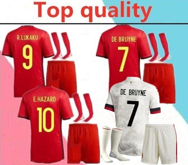 

2020 2021 european cup belgium soccer jersey full kits 2020 2021 hazard lukaku kompany mertens de bruyne football shirt kit+socks, Black