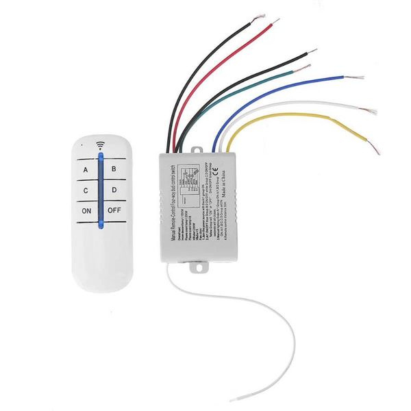 

4 way intelligent on / off 220v digitalwall свет беспроводной пульт дистанционного управления переключатель 4 реле дистанционного управления