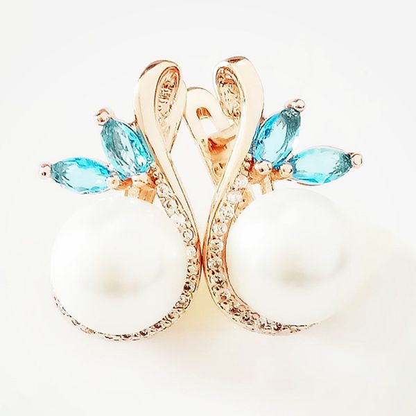 

new crystal earrings girls hanging earrings trendy 585 gold color jewelry luxury blue stone women drop, Silver