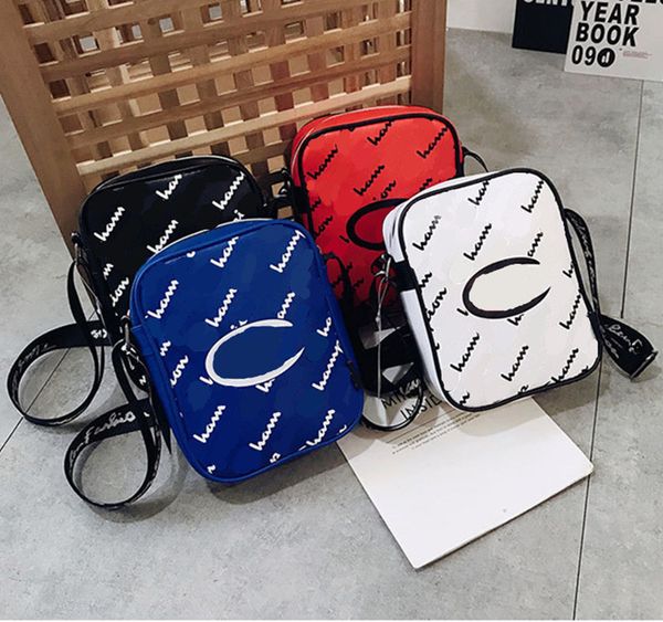 

letter print crossbody messager bag men women shoulder bags cham pu fashion fanny pack travel handbag sports waist chest bag totes 4 color, Black
