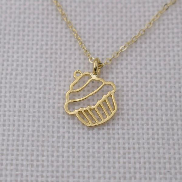 

sanlan cupcake necklace muffin charm, Silver
