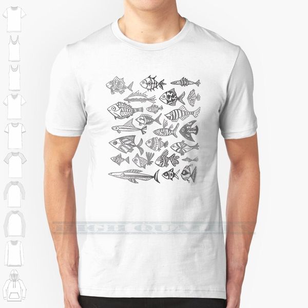 

silver inked fish custom design print for men women cotton new cool tee t shirt big size 6xl fish watercolor ocean