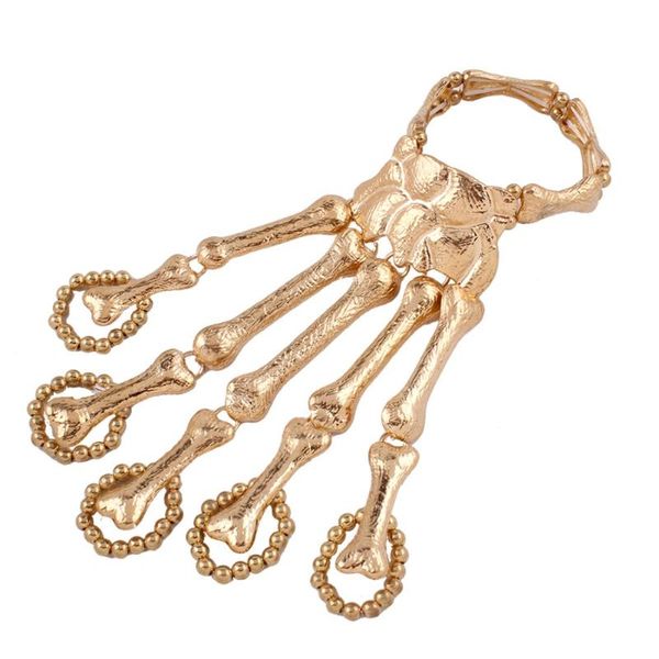 

bangle exaggerated metal skeleton bracelet ghost claw halloween decorations, Black