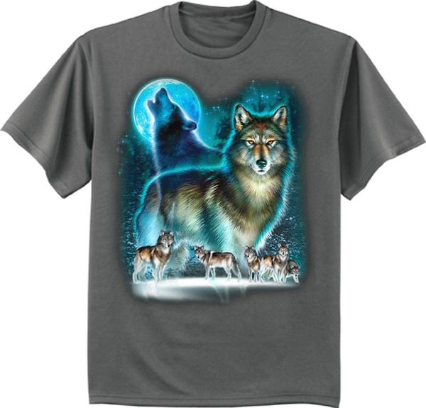 

wolf t-shirt men's wildlife nature wolves wolf pack moon decal tee gifts for men cartoon t shirt men new fashion tshirt