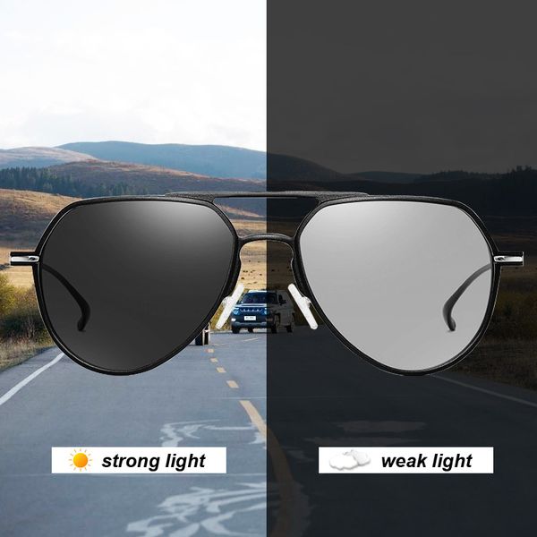 

sunglasses pilot pochromic men driving fishing polarized sun glasses for women aluminum frame with uv400, White;black