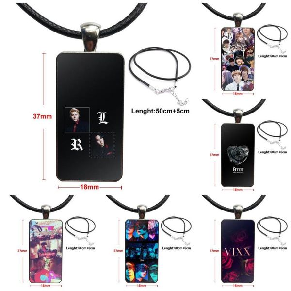 

pendant necklaces for women fashion glass cabochon necklace steel color choker rectangle vixx k bands, Silver