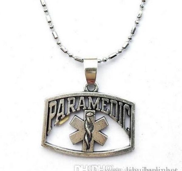 

new 10pc/lot symbol arrival paramedic gift gift wife paramedic necklace jewelry for sale emt drop driver ambulance bbyac bdehome, Silver