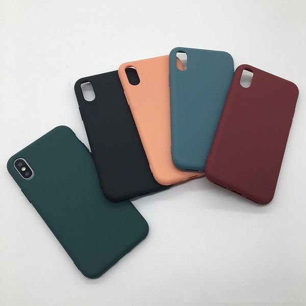 

candy solid color silicone matte phone cases for iphone 11 pro max xs x xr 6s 7 8 plus case protection back cover covers