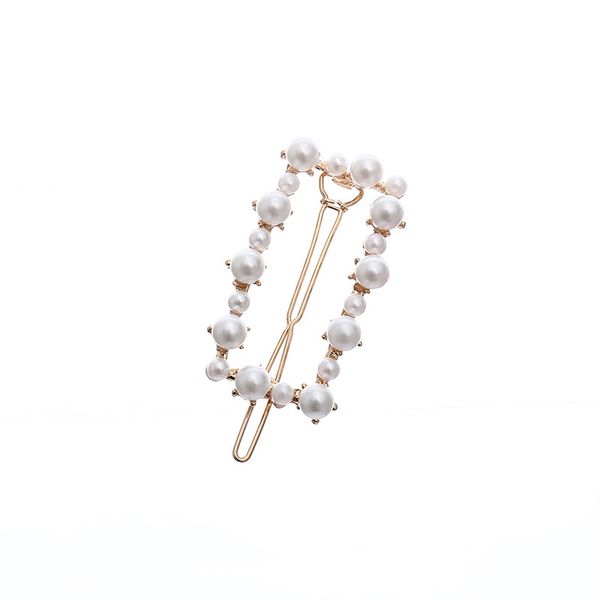 

korea style hair clip fashion simple side clip bow geometric girls pearl animal bow hair clip headwear accessories for girls, Silver