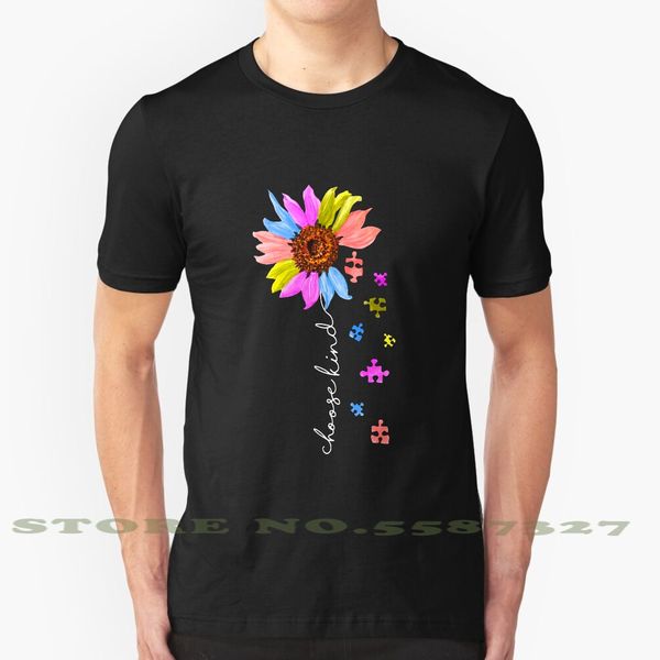

choose kind sunflower puzzle pieces autism awareness cool design trendy t-shirt tee sunflower autism awareness flower funny cute