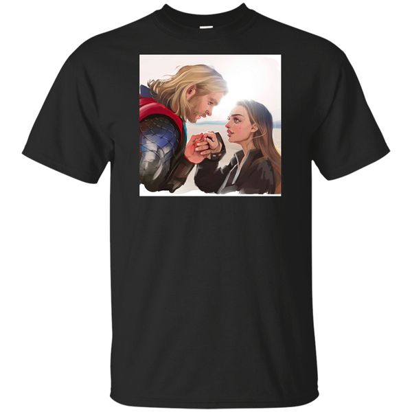 

thor and jane foster the new thunder goddess love and thunder black t-shirt s trendy streetwear tee shirt