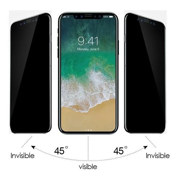 

tempered glass anti-spy screen protector for iphone 11 11 pro max se xr x xs xs max 6s 6s plus 7 8 plus 2.5d 9h hardness anti-scratch