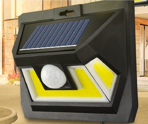 

2020 new solar wall lamp three side light body induction indoor outdoor waterproof courtyard lighting street lamp