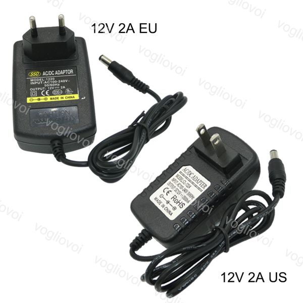 

освещение адаптер трансформаторы питания штепсельной вилки сша eu 110-240v ac dc 12v 2a освещения аксессуары для 5050 3528 светодиодная лент