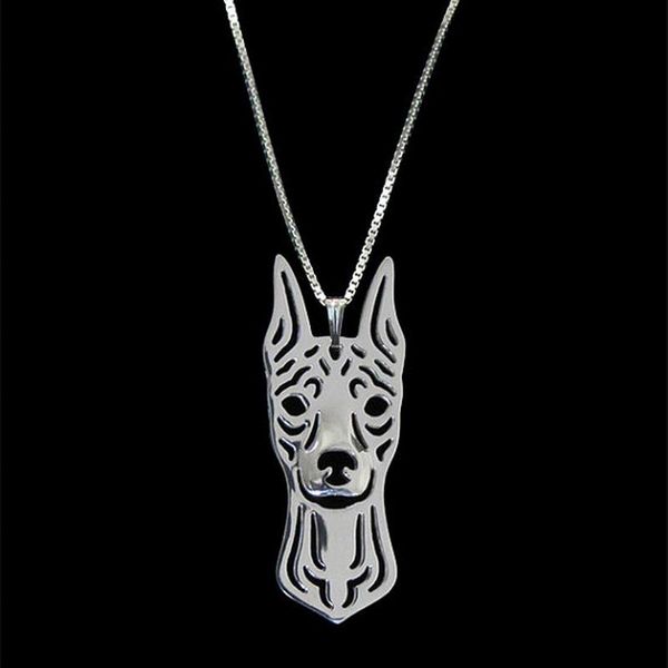 

pendant necklaces fashion alloy miniature pinscher women's pet dog drop, Silver
