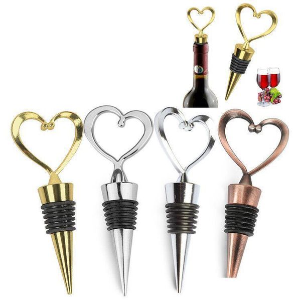 Tappo per vino in metallo a forma di cuore Tappo per bottiglia Bomboniere per bomboniere regalo Bottiglia di vino sigillata Tappo versatore Strumenti per bicchieri da cucina