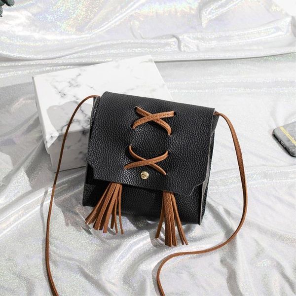 

tassel crossbody bags for women square bags female pu leather shoulder bag pack fashion phone handbag tote ladies messenger bag