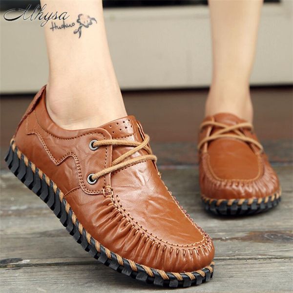 

mhysa 2020 весна новых женщин обувь кожа pu женщин вскользь ботинки lace-up женский квартиры круглый toe женщины оксфорды zapatillas mujer, Black