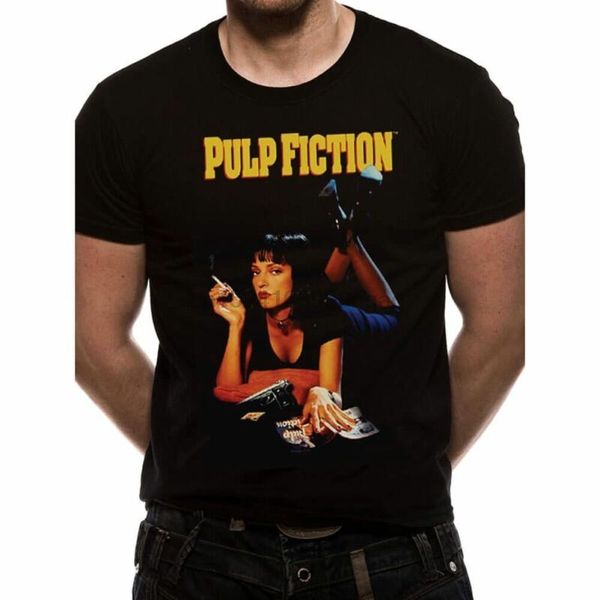 

men's pulp fiction uma black t-shirt