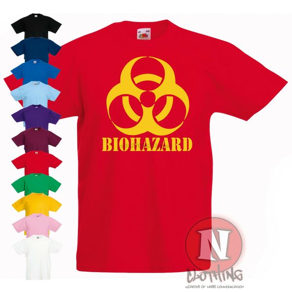 

biohazard kids t shirt printed 3-13 years cool design science horror