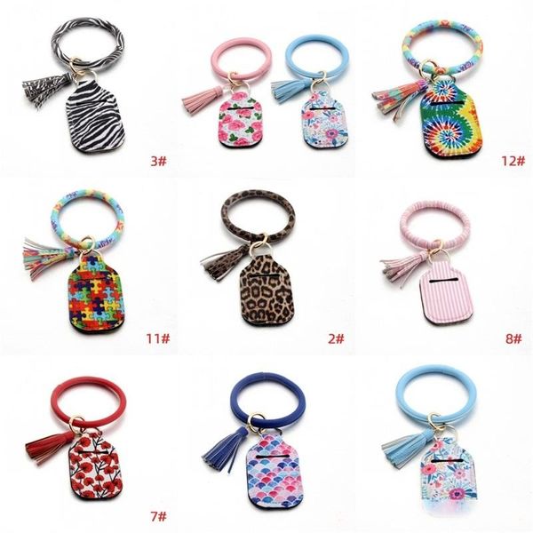 

bracelet leopard flower neoprene hand sanitizer holder sheath cover keychains sleeve key holders empty gel perfume bottles 30ml 8 9nk c2