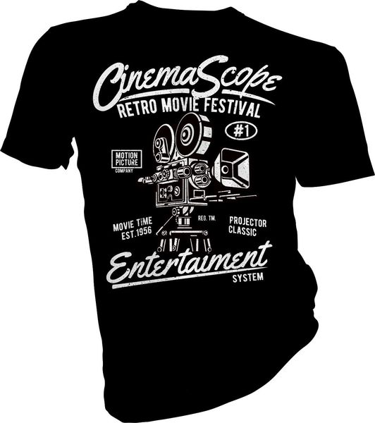 

2019 new fashion men tee shirt cinema scope, movie, camera, style & female t-shirt