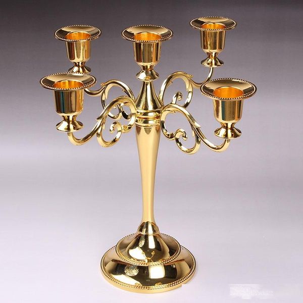 

european style candle holders exquisite retro five head candleholder wedding decoration candlestick different colors easy carry 45mn c r