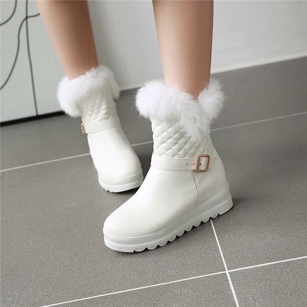 

snow boots women winter casual platform warm fur plush ladies shoes elegant woman black red pink ankle boots for women