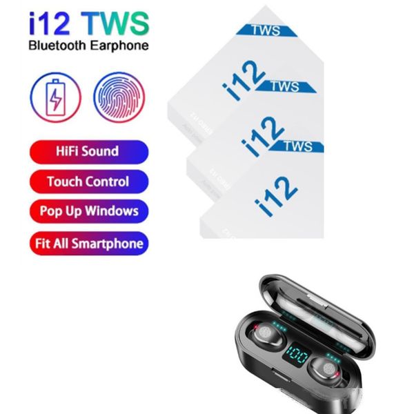 

i12 i11 inpods 12 f9 tws bluetooth v5.0 wireless headphones pop up window earphones stereo control headset earbud with mic