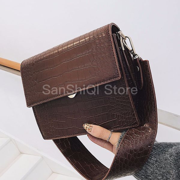 

women vintage designer luxury handbag 2020 fashion new pu leather handbag crocodile pattern shoulder messenger bag