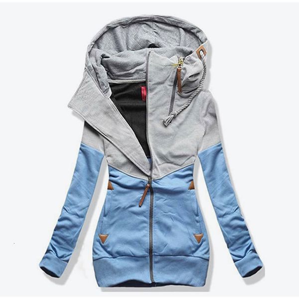 

autumn patchwork hoodies sweatshirts women long sleeve pocket hooded casual jacket with zipper female fashion big size warm, Black