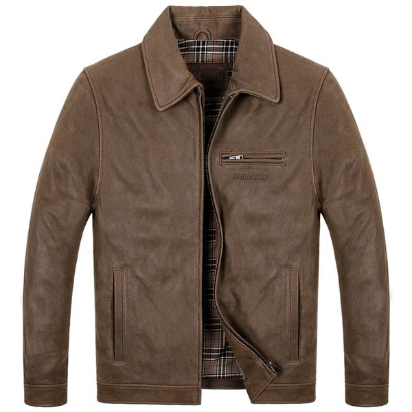 

genuine leather jacket men real cow leather autumn winter jacket for mens clothing vintage plus size casacos a005-2 yy766, Black