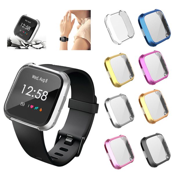 

for fitbit versa lite smart watch case cover tpu plating protector smart watch cover protect shell soft protective case @10