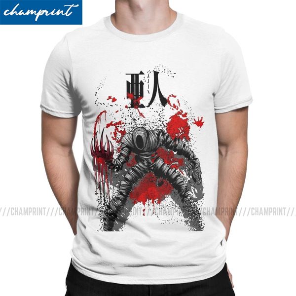

men inner monster t shirts ajin human anime pure cotton fashion short sleeve round neck tee shirt 6xl t-shirt