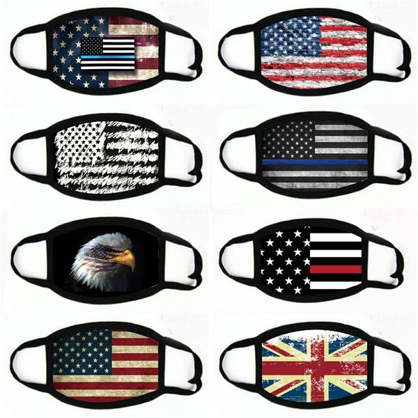 

reusable face mask american united kingdom germany canada flag printing mask washable adjustable protective mask ra3073#148, Black