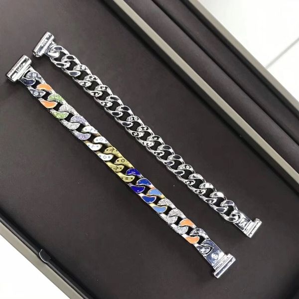 

2 colors new fashion bracelets colorful silver women mens charm bracelets man bangles fashion jewelry with gift box, Golden;silver