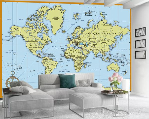 

бумажные обои современные фотообои 3d обои hd time map home decor гостиная спальня wallcovering hd обои