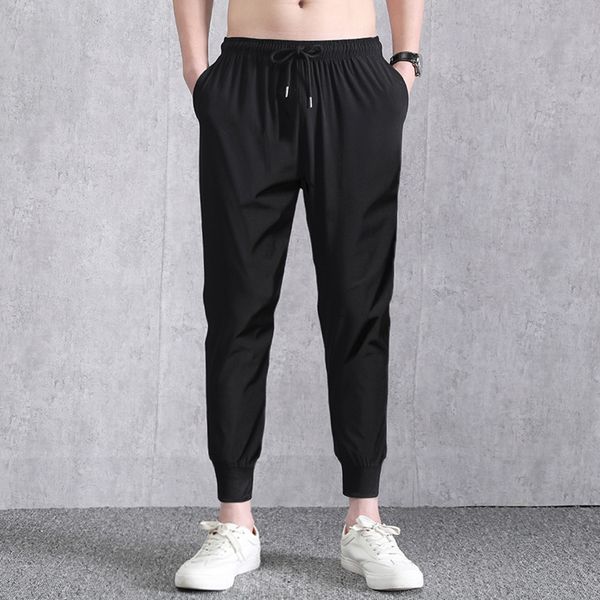 

2020 the new summer cotton trousers casual men's trousers quick dry men's casual pants sports bundles foot ankle-length pants 4rro, Blue