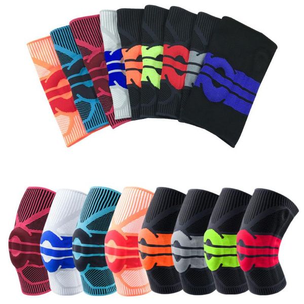 

knee support brace sport compression sleeve knee pads protection pain relief for basketball fitness running cycling, Black;gray