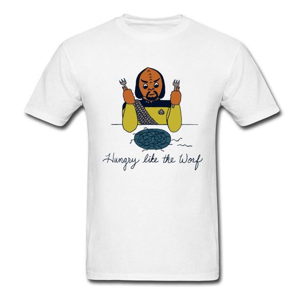

student faddish tees hungry like the worf t-shirts men novelty geek t shirt custom comics cotton clothes stranger things