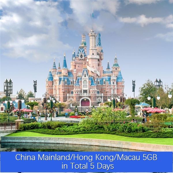 

china mainland/hong kong/macau 5gb in total 5 days vpn unlimited global roaming travel data simcard prepaid tourism internet card pric